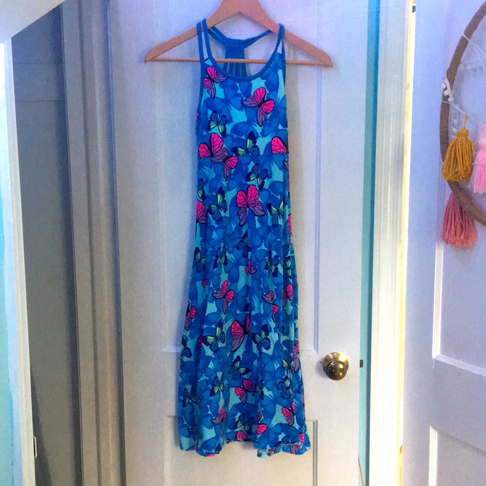 (Kids)  Sleveless long butterfly dress